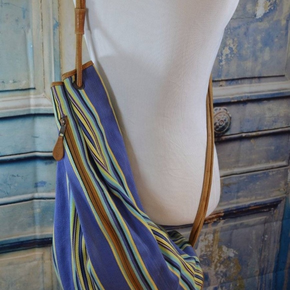 UNISA Large Striped Drawstring Backpack Tote - Picture 2 of 8